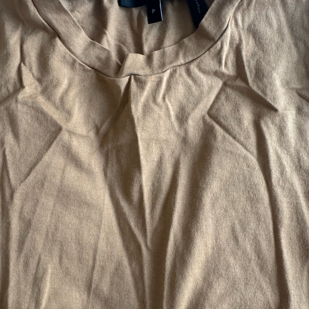 Theory Tan Crewneck Long Sleeve Top - Picture 4 of 4